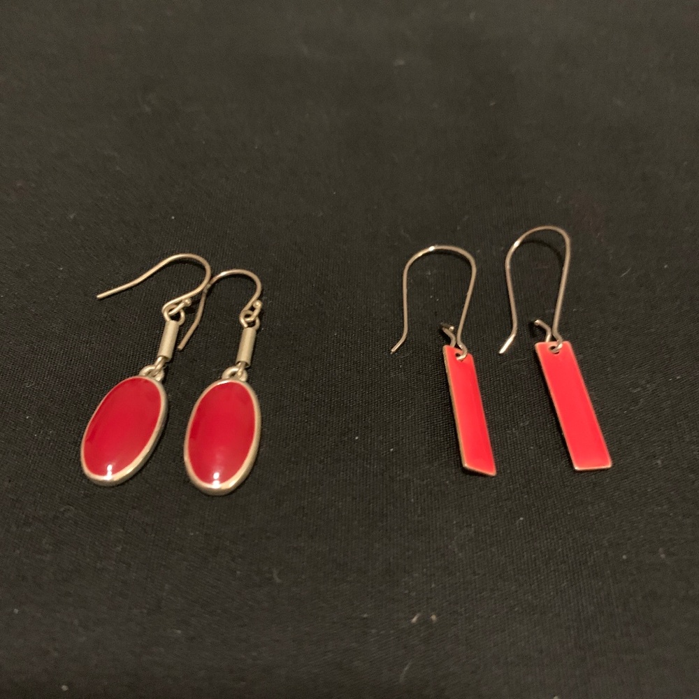 Two pair red earrings